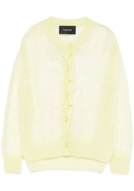 Cardigan crop con fiocchi in verde lime Simone rocha - donna